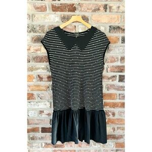 Fendi Black Stripe Knit Drop Waist Mini Dress Size 42